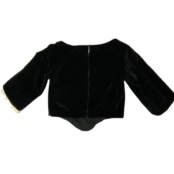 HANDMADE Velvet Lace Trim Top & COLDWATER CREEK Plaid Skirt Set Scottish Holiday - Picture 6 of 14